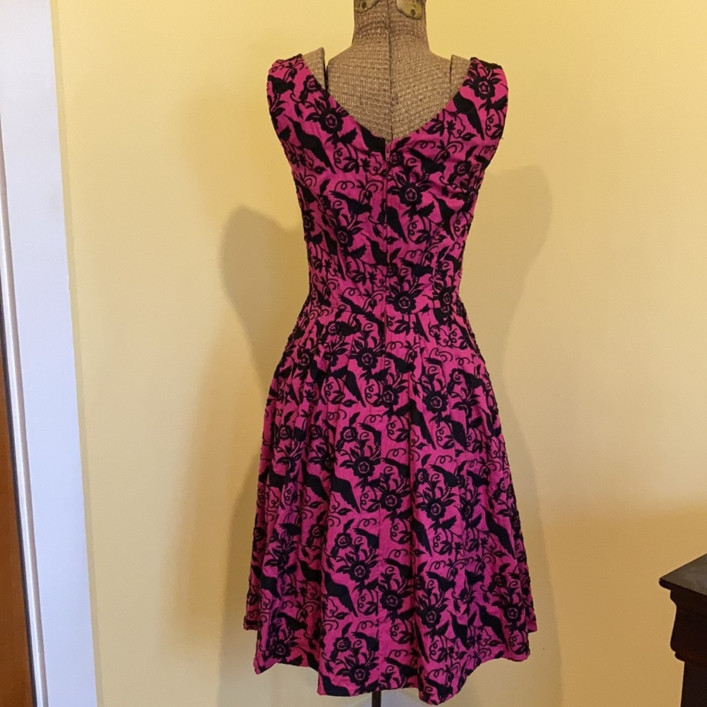 Betsey Johnson Embroidered Bird Brocade Dress - Picture 6 of 7
